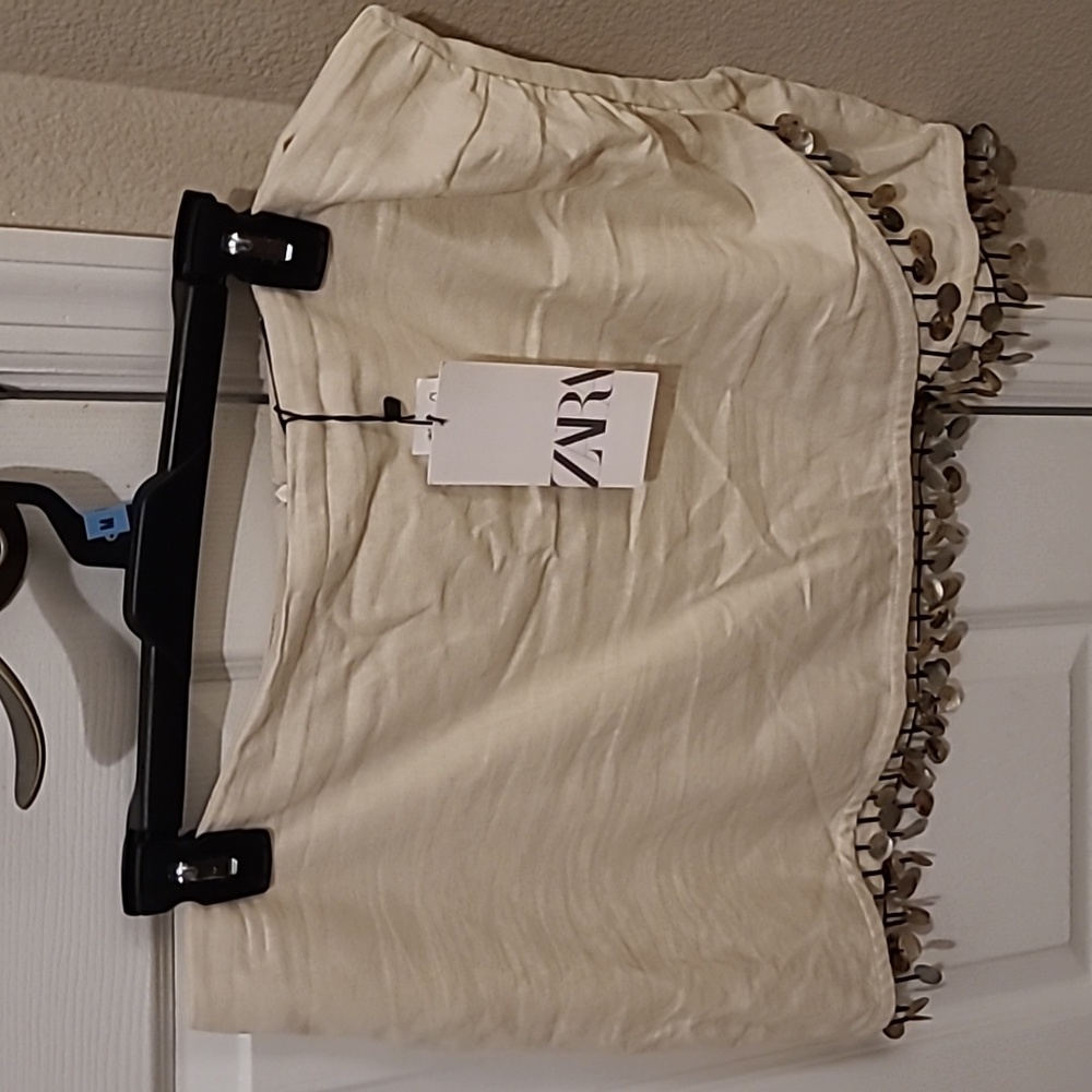 Zara Linen Capiz Shell Skirt